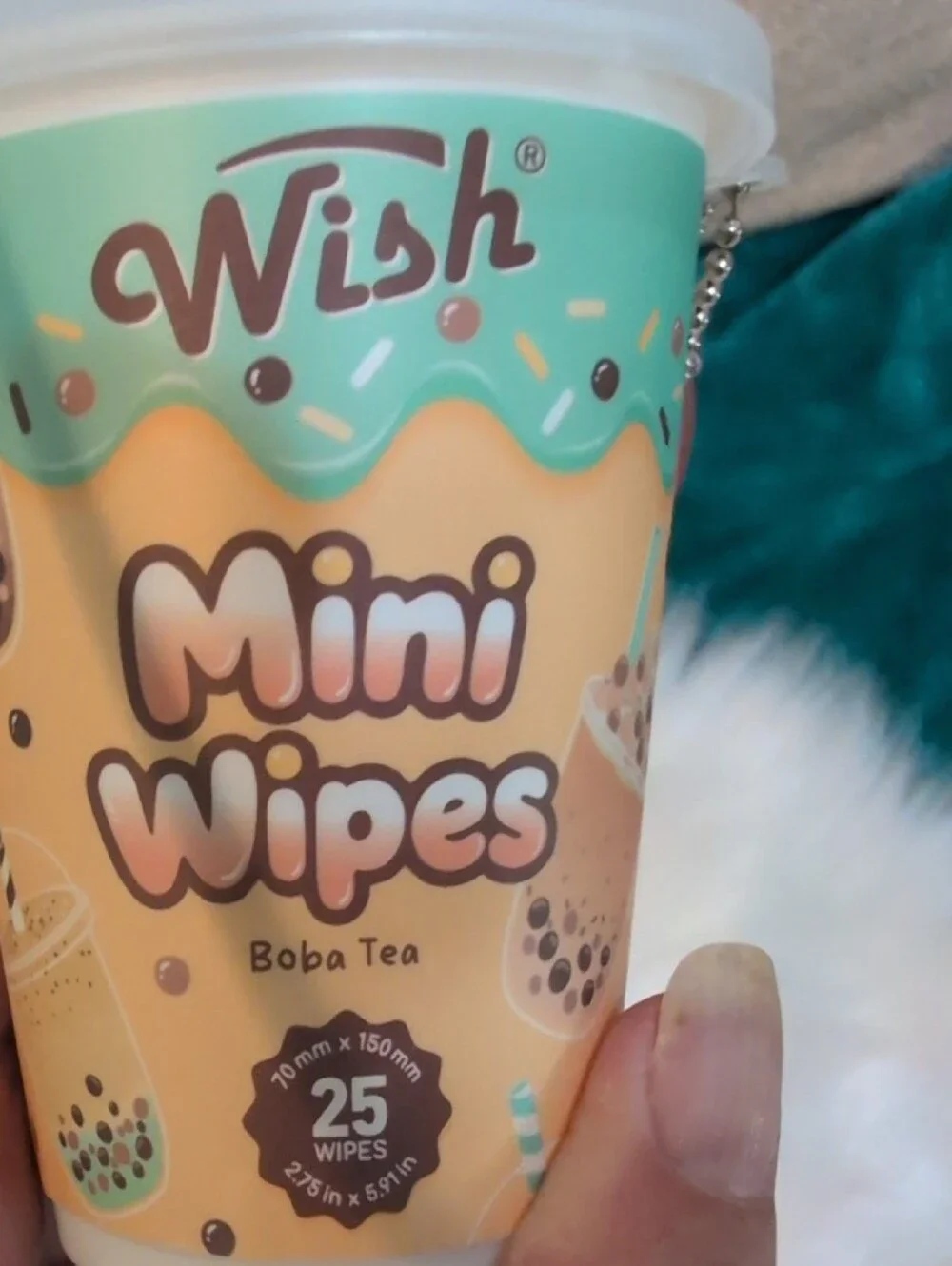 Wish Mini Wipes - Yellow & Mint Boba Tea Design